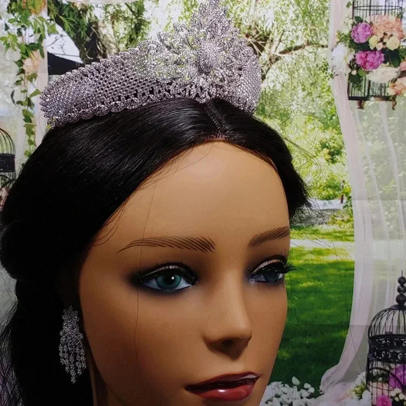 7pc Handmade Unique One-Of-A-Kind Bridal Tiara Package - Picture 2 of 13